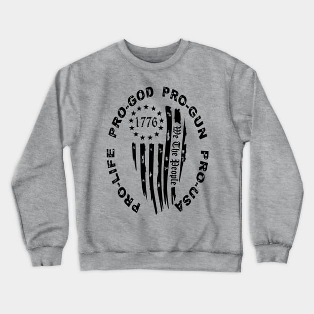USA Flag Decal Crewneck Sweatshirt by VikingHeart Designs